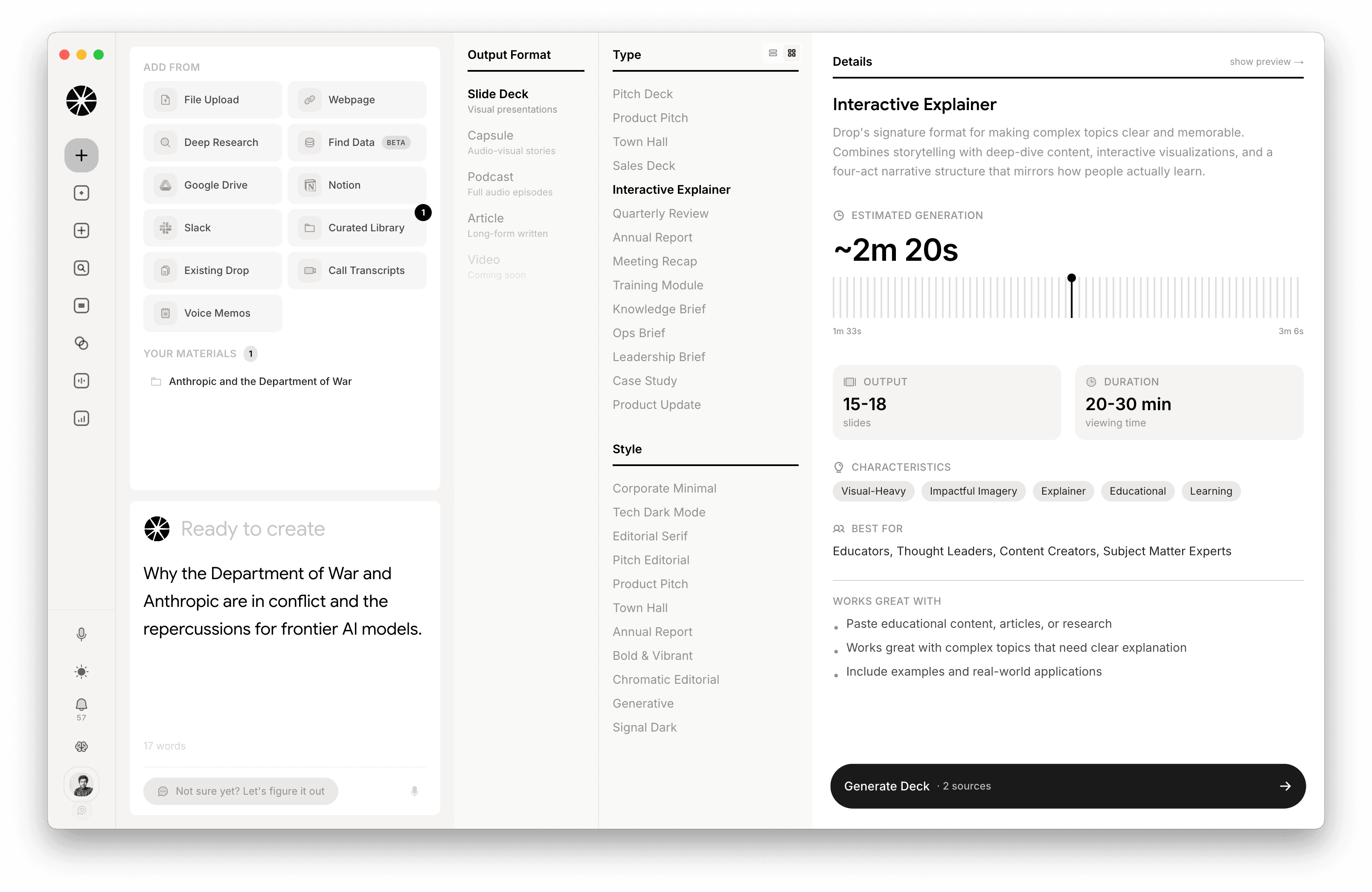 Orient product dashboard